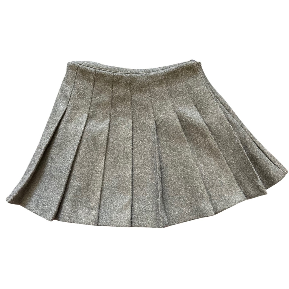 Zara Grey Pleated Mini Skirt Side Zip Dark Academia Schoolgirl Charcoal Small
